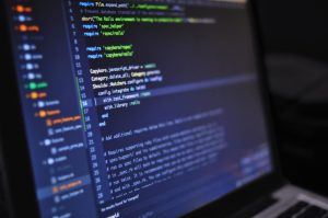 Computer screen with code